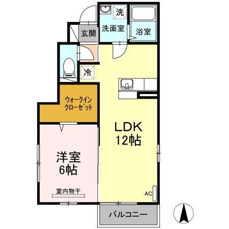 モダンコート悠(1LDK/1階)の間取り写真