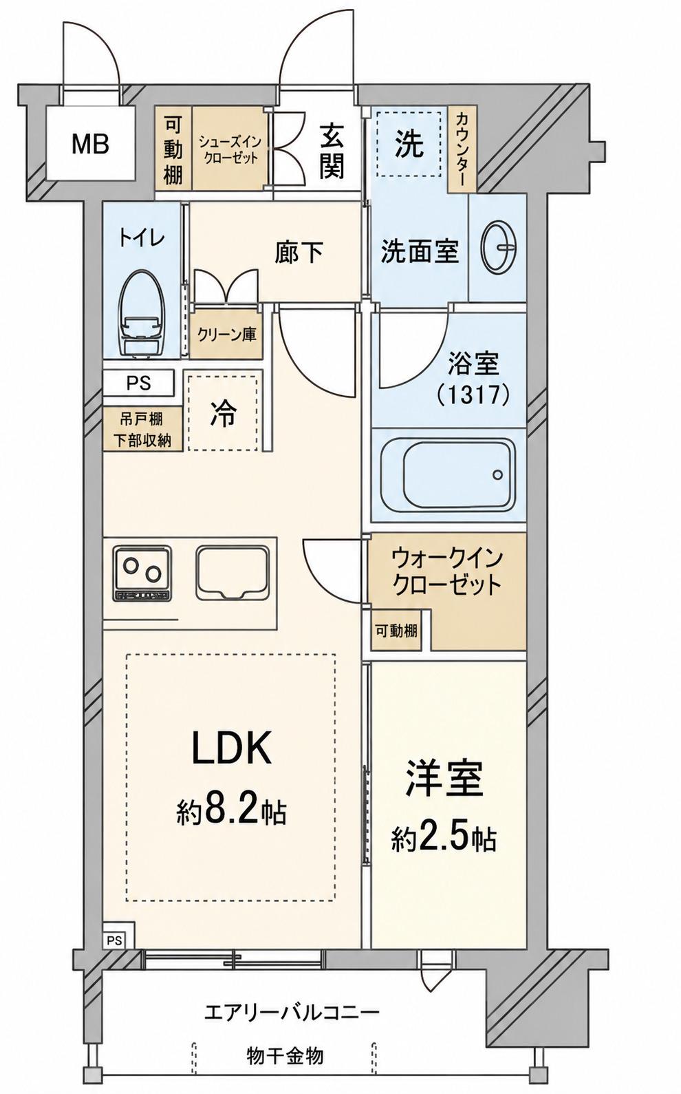 グラサージュ横濱リヴィエール(1LDK/7階)の間取り写真