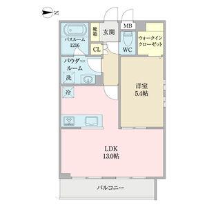 シェール ブラン(1LDK/2階)の間取り写真