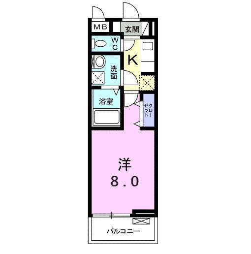 スタヴ オール(1K/3階)の間取り写真