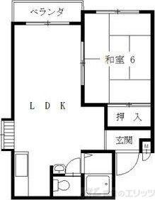 豊二ハイツ(1LDK/3階)の間取り写真