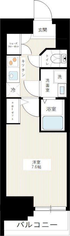 HYS三ノ輪(1K/3階)の間取り写真