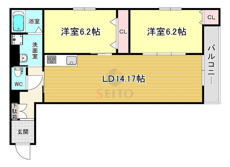 BJ.DA.VINCI(2LDK/3階)の間取り写真