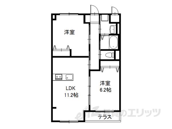 グランドリーム(2LDK/3階)の間取り写真
