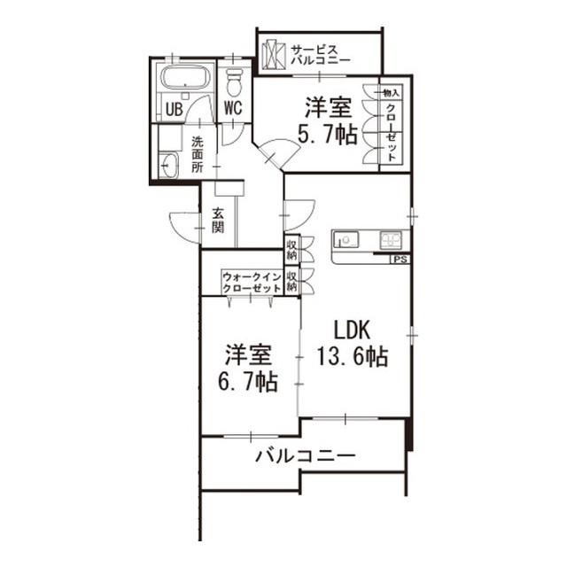 フレンドヒルズ(2LDK/2階)の間取り写真
