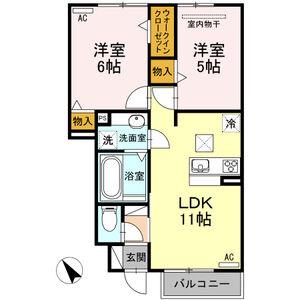 アイリスハイツ(2LDK/1階)の間取り写真