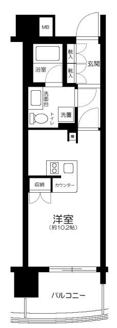 グローリオ三鷹禅林寺通(ワンルーム/3階)の間取り写真