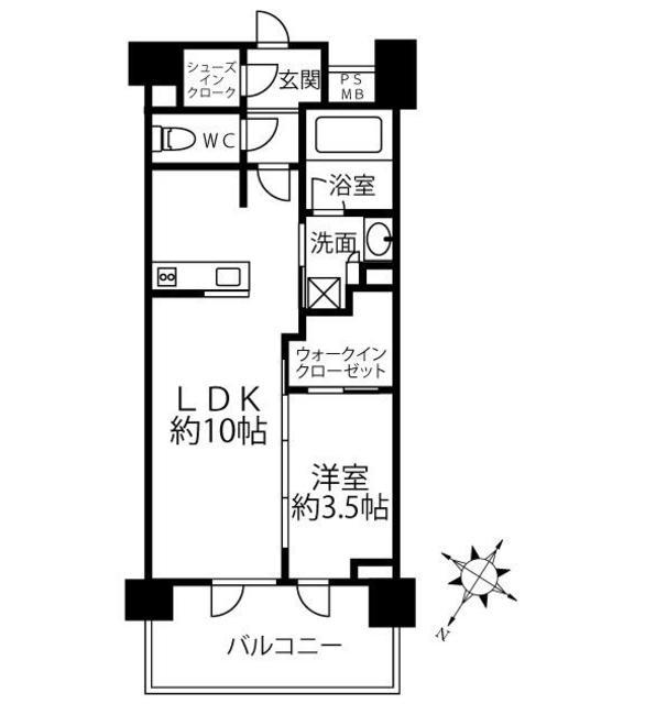 クリオラベルヴィ横濱サウス(1LDK/8階)の間取り写真