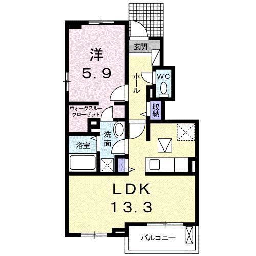 フェリーチェ(1LDK/1階)の間取り写真
