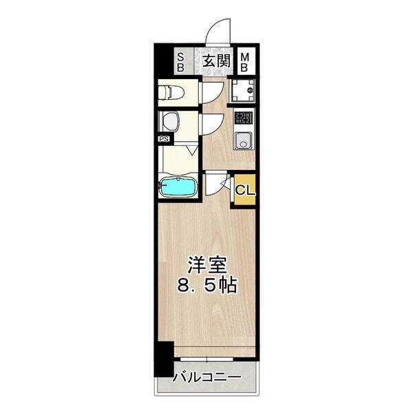 PHOENIX新大阪(1K/15階)の間取り写真