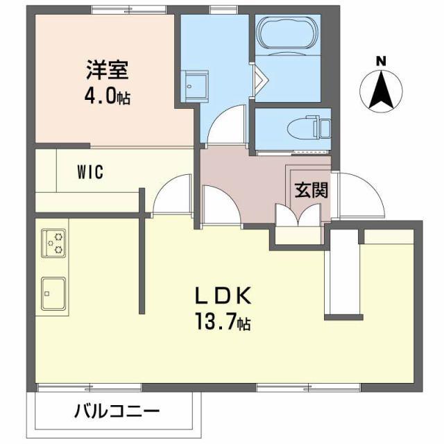 グリーンパーク棚橋(1LDK/2階)の間取り写真