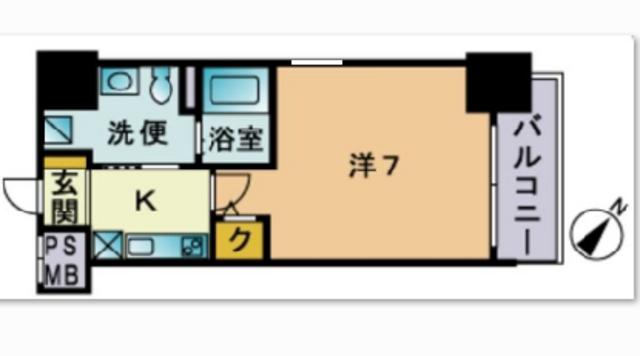 エンクレスト大手門(1K/7階)の間取り写真