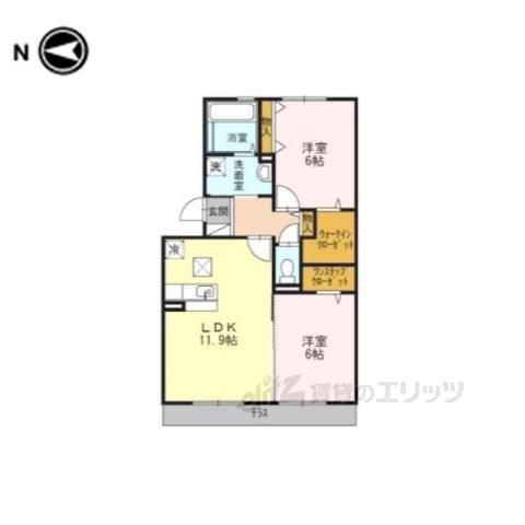 ロータスコート四宮(2LDK/1階)の間取り写真