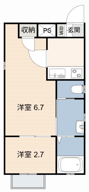 LA MAISON DE BONHEUR(2K/1階)の間取り写真