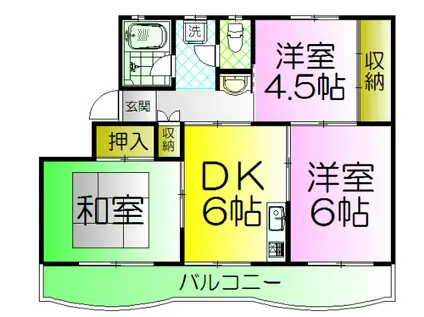 アイ キューブ(3DK/3階)の間取り写真