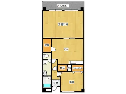 アーバンハイツ大橋(1LDK/5階)の間取り写真