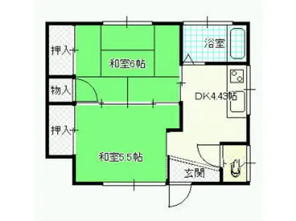 すずらん荘(2DK/1階)の間取り写真