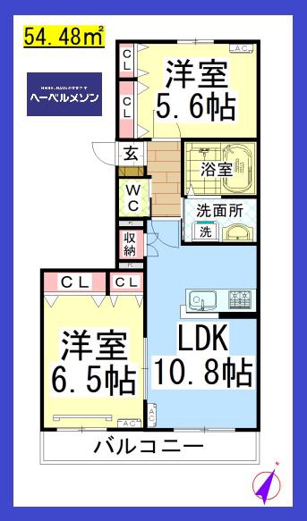 AF フォーレスト湘南台I(2LDK/1階)の間取り写真