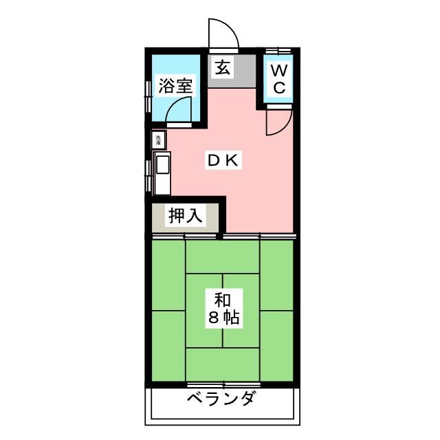 スターハイツ(1DK/1階)の間取り写真