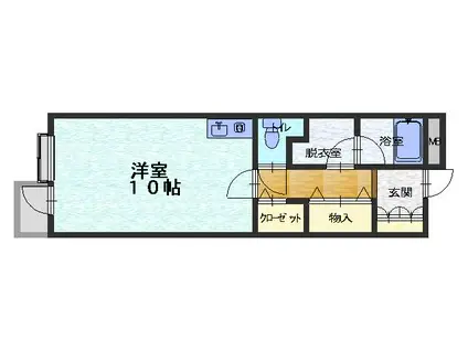 ヒューマンズ沖野上(ワンルーム/5階)の間取り写真