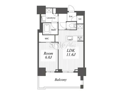 グランドメゾン池下ザ・タワー(1LDK/23階)の間取り写真
