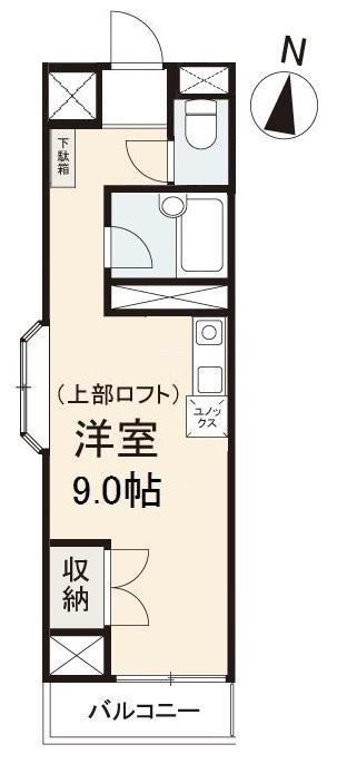 ウエストハイツ(ワンルーム/3階)の間取り写真