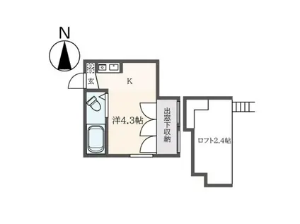 アルディア狛江II(ワンルーム/2階)の間取り写真