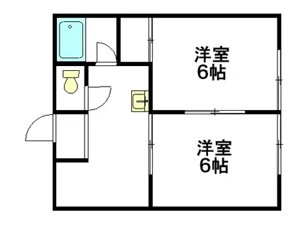 七塚ハイツA棟(2K/1階)の間取り写真