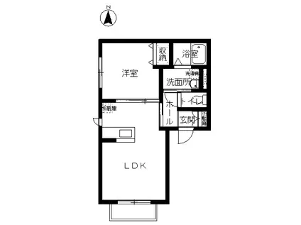 ポルタリート(1LDK/1階)の間取り写真