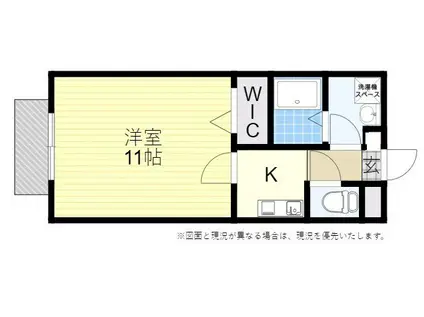 アバンスⅡ(1K/2階)の間取り写真