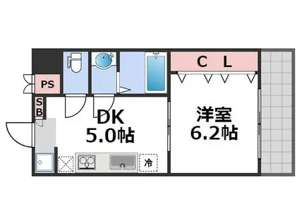 新深江池田マンション(1DK/3階)の間取り写真