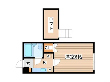 啓進ハイツ南仙台(1K/1階)の間取り写真