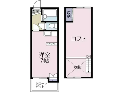 サンクレール江里町(ワンルーム/2階)の間取り写真