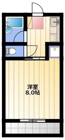 サンロード新居(1K/2階)の間取り写真