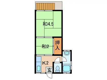 ＪＲ紀勢本線 宮前駅 徒歩30分 1階建 築45年(2K/1階)の間取り写真