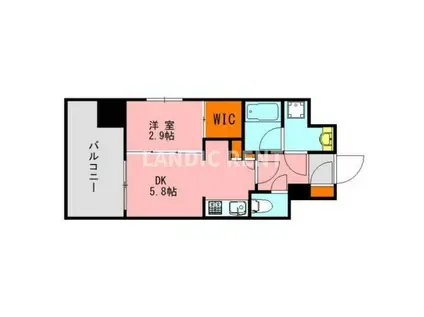 LANDIC N313(1DK/5階)の間取り写真