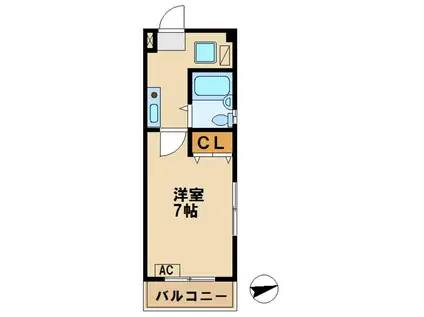 メゾンアヤキ(1K/3階)の間取り写真
