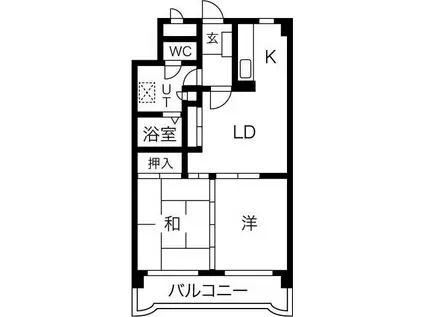 NAマンション I(2LDK/2階)の間取り写真