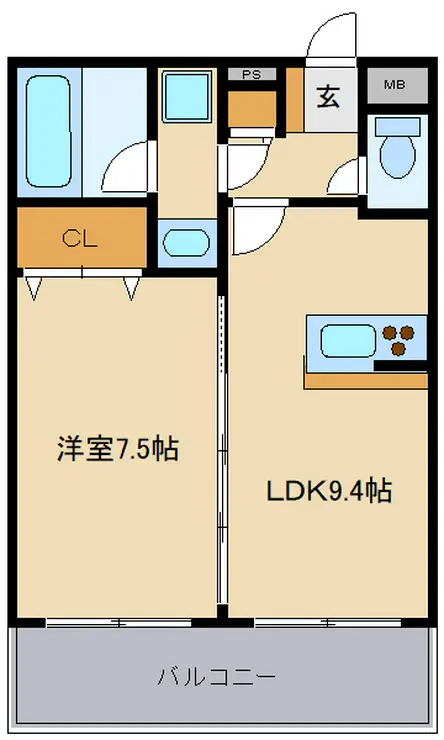 グランドール青葉 4階階 間取り