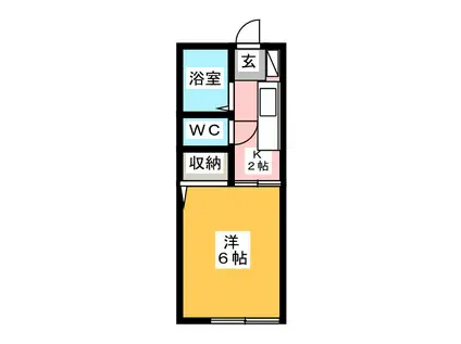 プレジール高ノ瀬(1K/1階)の間取り写真