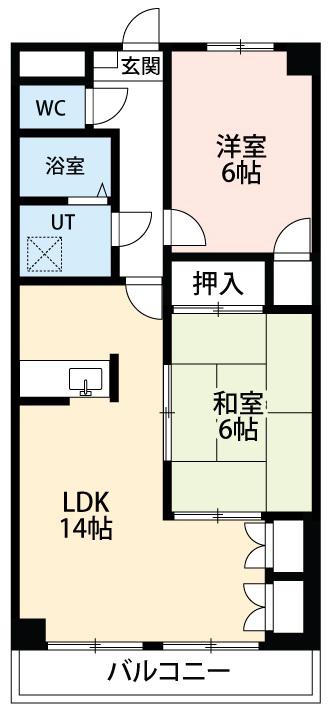 ANNEX PAIR(2LDK/3階)の間取り写真