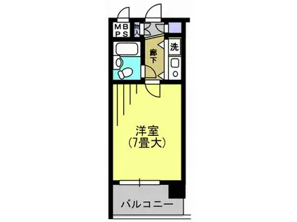 朝日プラザ六本松(1K/2階)の間取り写真