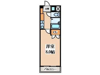 小阪パームコート(1K/3階)の間取り写真