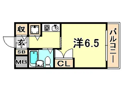 ジョイフル兵庫(1K/7階)の間取り写真