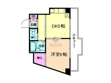 ローズコーポ新大阪7(1DK/5階)の間取り写真