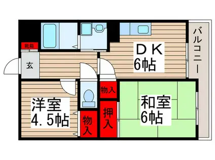 神谷レジデンス(2DK/1階)の間取り写真