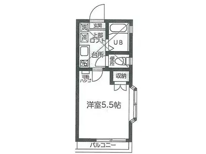 ピチカート(1K/2階)の間取り写真