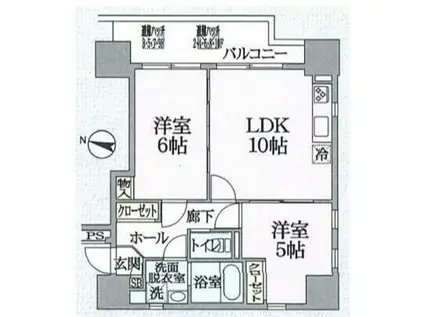 ディオヒルズ二日町(2LDK/8階)の間取り写真
