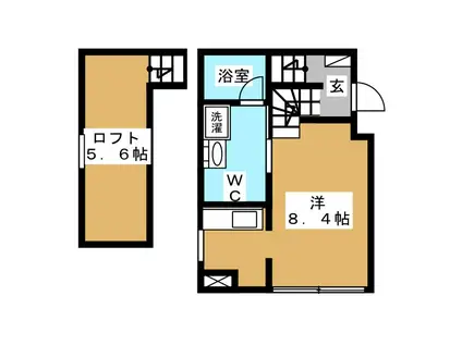 WELL PINE(ワンルーム/1階)の間取り写真