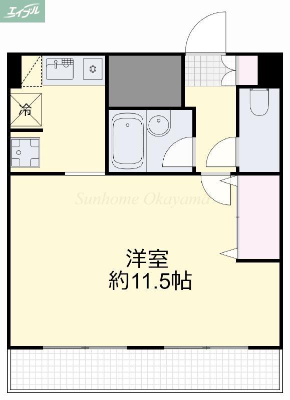 マローン京町(1K/8階)の間取り写真